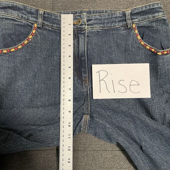 Vintage Cache Beaded Set Jeans Sz 8 Tank L NWT 90s Y2K Glam Denim Festival Rare - Picture 15 of 16